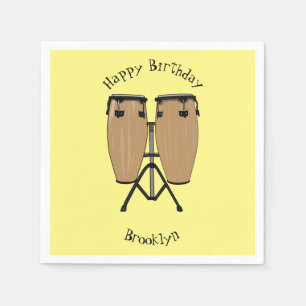 Bongo drum cartoon illustration napkin