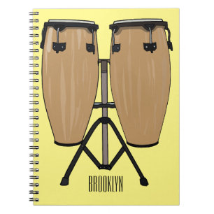 Bongo drum cartoon illustration notebook