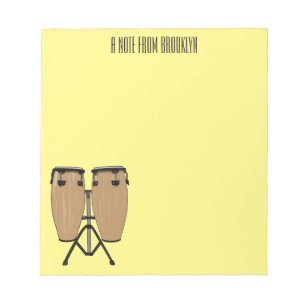 Bongo drum cartoon illustration notepad