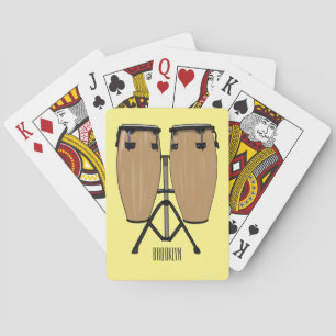 Bongo drum cartoon illustration playing cards