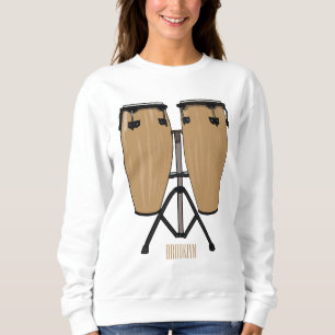 Bongo drum cartoon illustration sweatshirt