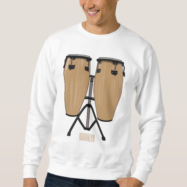 Bongo drum cartoon illustration  sweatshirt (Front)