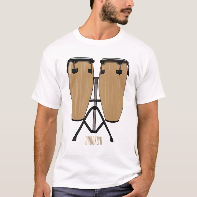 Bongo drum cartoon illustration  T-Shirt (Front)