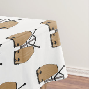 Bongo drum cartoon illustration tablecloth