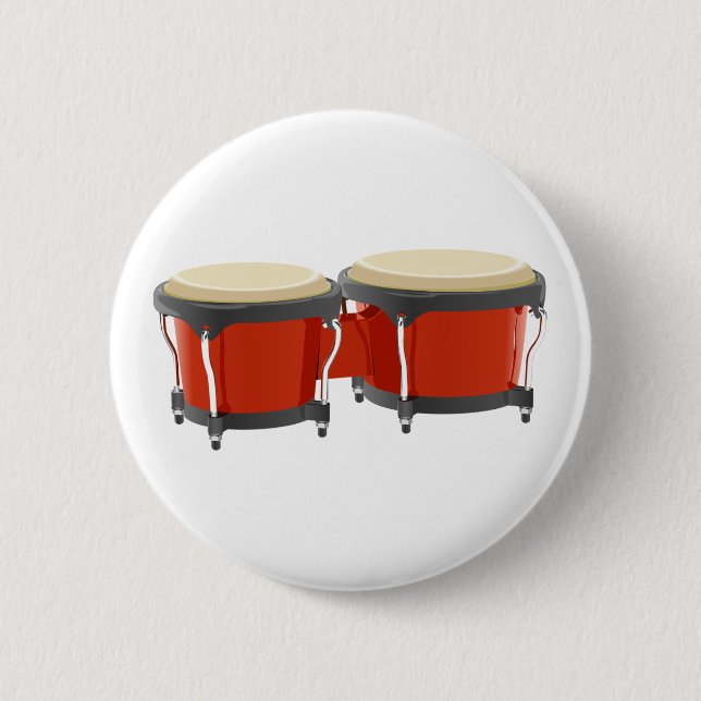 Bongo Drums 6 Cm Round Badge (Front)