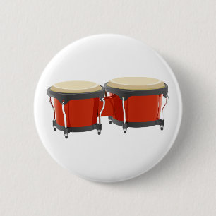 Bongo Drums 6 Cm Round Badge