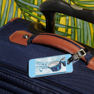 Bongo Drums and Music Notes Luggage Tag