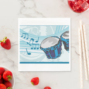Bongo Drums and Music Notes Napkin