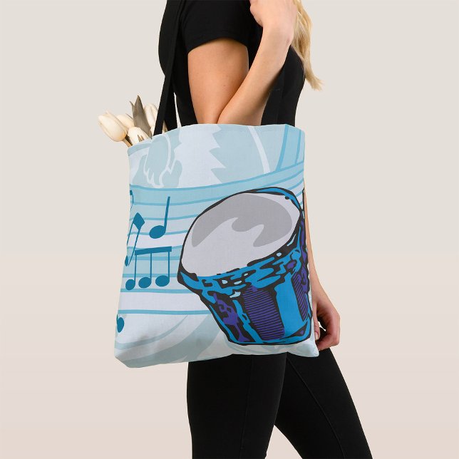 Bongo Drums and Music Notes Tote Bag (Creator Uploaded)
