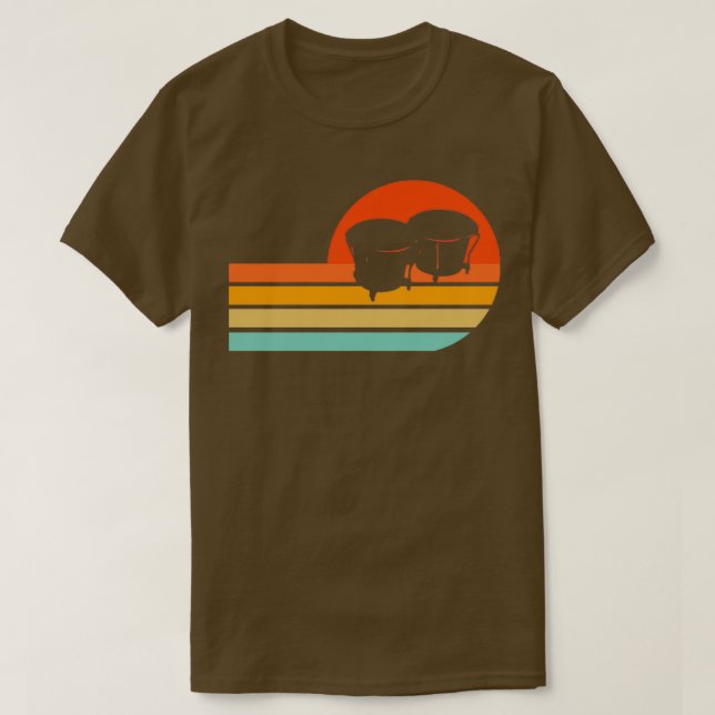 Bongos Vintage Percussion Music Bongo Player  T-Shirt (Design Front)