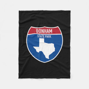 Bonham State Park Texas Tx Highway Vacation Souven Fleece Blanket