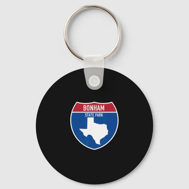 Bonham State Park Texas Tx Highway Vacation Souven Key Ring (Front)