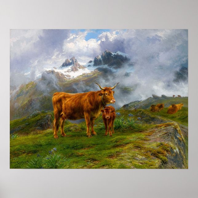 Bonheur - Highland Cattle Poster (Front)