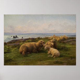 Bonheur - Sheep By The Sea 1865 Poster