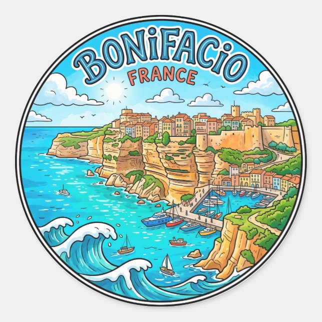 Bonifacio France Classic Round Sticker (Front)