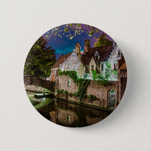 Bonifacius Bridge in Bruges 6 Cm Round Badge