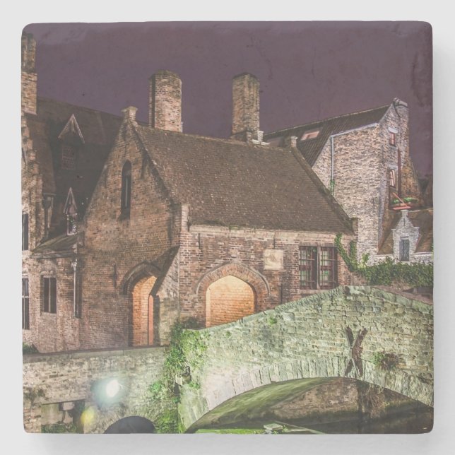 Bonifacius Bridge in Bruges Stone Coaster (Front)