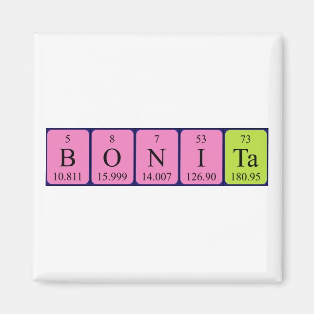 Bonita periodic table name magnet (Front)