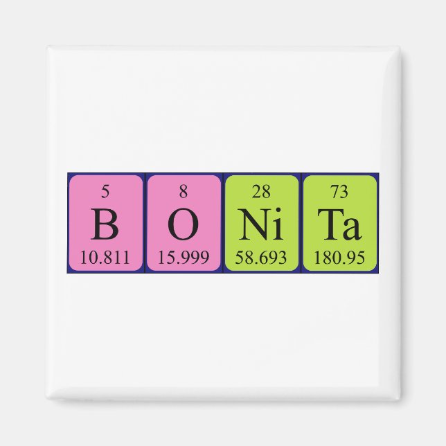 Bonita periodic table name magnet (Front)