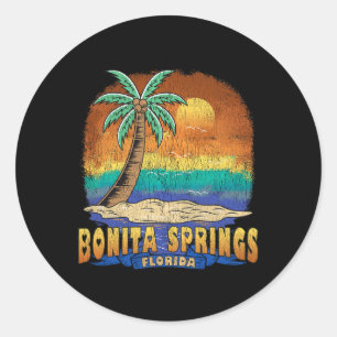Bonita Springs Florida Vintage Distressed Souvenir Classic Round Sticker