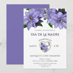Bonitas Flores Malva Para el Día De La Madre Invitation