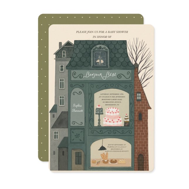 Bonjour Bebe Baby Shower  Invitation (Creator Uploaded)