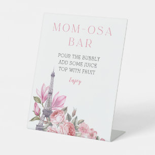 Bonjour Bebe   Baby Shower Mom-osa Bar Sign