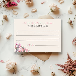 Bonjour Bebe   Baby Shower Parenting Tip Jar Card