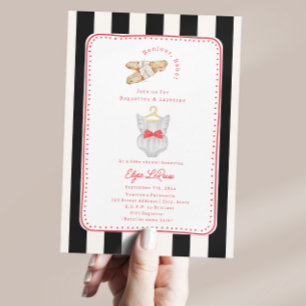Bonjour Bebe Black & White French Girl Baby Shower Invitation
