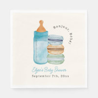 Bonjour Bébé Blue Macarons & Milk Boy Baby Shower