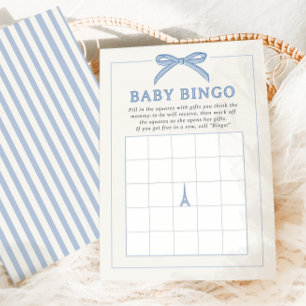 Bonjour Bébé Blue Paris Baby Bingo Game Card