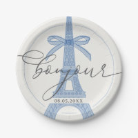 Bonjour Bébé Blue Paris Eiffel Baby Shower
