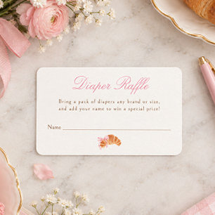 Bonjour Bébé Croissant Bow French Diaper Raffle Enclosure Card