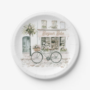 Bonjour Bebe French Baby Shower Paper Plate