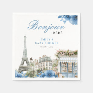 Bonjour Bebe French Blue Baby Shower Napkin