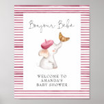 Bonjour Bebe French Elephant Welcome Baby Shower Poster<br><div class="desc">Bonjour Bebe Paris French Elephant Welcome Baby Shower Poster is a welcome sign designed with watercolor elements for a French themed Baby Shower. It is perfect for moms that want gender neutral baby shower inspired by city of love - Paris. You can edit wording - change colour, font, size. Message...</div>