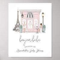 Bonjour Bébé French Paris Cafe Baby Shower Welcome
