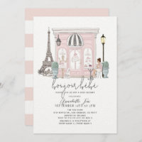 Bonjour Bébé French Paris Cafe Pink Baby Shower