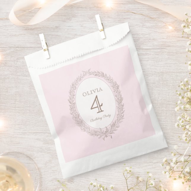 Bonjour Bebe French Patisserie Birthday Party Pink Favour Bags (Clipped)