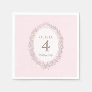 Bonjour Bebe French Patisserie Birthday Party Pink Napkin