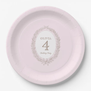 Bonjour Bebe French Patisserie Birthday Party Pink Paper Plate