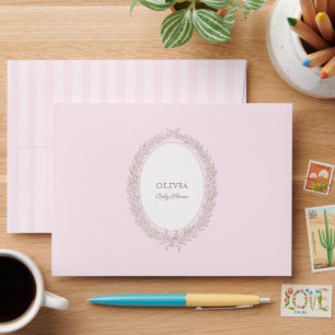Bonjour Bebe French Patisserie Boulangerie Pink  Envelope