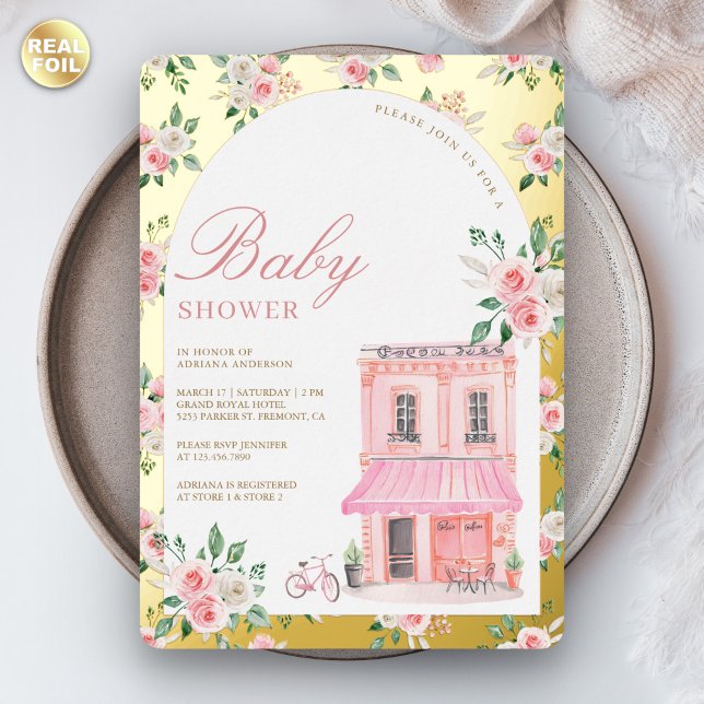 Bonjour Bebe French Pink Parisian Cafe Baby Shower (Creator Uploaded)