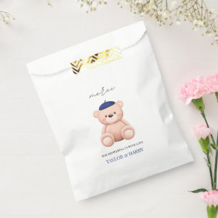 Bonjour Bebe French Watercolor Bear Baby Shower Favour Bags