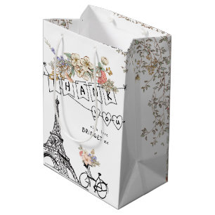 Bonjour Bebe Gender Neutral Baby Shower Medium Gift Bag