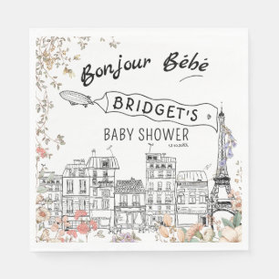 Bonjour Bebe Gender Neutral Baby Shower Napkin