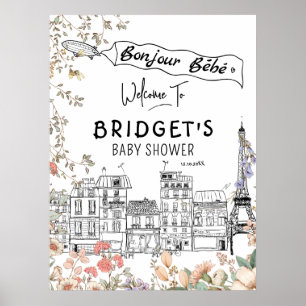 Bonjour Bebe Gender Neutral Baby Shower Welcome Si Poster