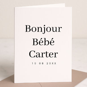 Bonjour Bébé   Modern Minimalist New Baby Card