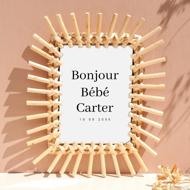 Bonjour Bébé | Modern Minimalist Nursery New Baby Poster (Creator Uploaded)