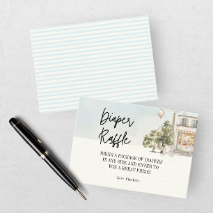 Bonjour Bebe Paris Baby Shower Diaper Raffle Enclosure Card